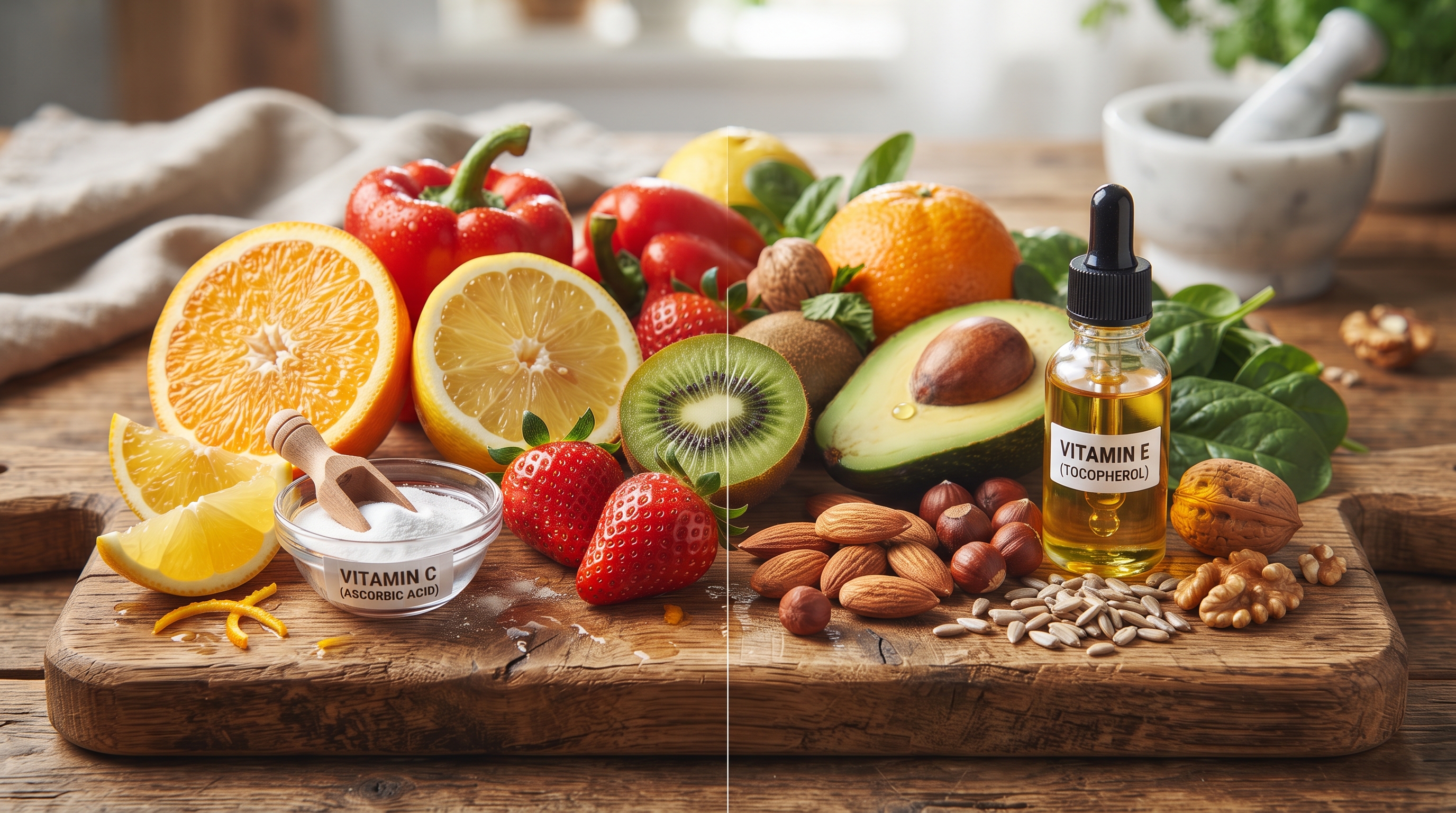 Alimentos ricos en vitaminas C y E, antioxidantes importantes para la vista